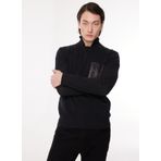 İce Play Dik Yaka Normal Düz Siyah Erkek Kazak 23IU1M0A0129502_MAGLIA LUPETTO