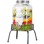 İçecek Dispenseri Bira Dispenseri, Cam Kapaklı Bira Fıçısı Cam İçecek Dispenseri, Su, Meyve Suyu, Bira, Şarap, Likör, En İyi Soğuk İçecekler, 4L / 5L / 8L, Şarap Dolapları