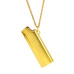 ICEDIAMOND Göz kamaştırıcı çakmak, kılıf, Hip Hop zincirli, kolye uçlu, parlak metal tutucu, BIC tip J3 için, Paslanmaz Çelik, paslanmaz çelik