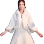 Icegrey Gelin aksesuarı suni kürk düğün gelin şalı gelin şalı gelin ceketi pelerin gelin sargısı pelerin bolero pelerin çalınmış fildişi beyaz, Fildişi Beyaz, Ölçü Birimi