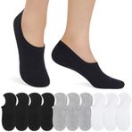 IceReco Ayak bileği 10 çift No Show çorap spor ayakkabı çorabı kadın çorabı erkek çorabı görünmez ayak ayakları numara 35-50, Beyaz x 3 + siyah x 4 + gri x 3, 43-46