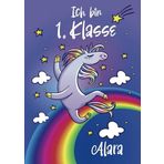 Ich bin erste Klasse - Alara: Einhorn Schreiblernheft A4 110 Seiten, Geschenk für Mädchen zur Einschulung und zum Buchstaben schreiben lernen (German Edition)