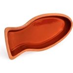 Içi Sırlı Toprak Güveç 25 cm Oval Güveç Tava 2'li Set Toprak Güveç - Kahve