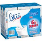 İçim Sade Süt 6X200 ml 6'lı Paket
