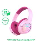 İclever Bth18 Led Işıklı Çocuk Bluetooth Kulaklık -Pembe