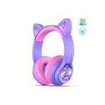 iClever Kedi Kulaklı Led Işıklı Güvenli Ses Sınırlı 45 Saat Oynatma Süreli Bluetooth Çocuk Kulaklığı