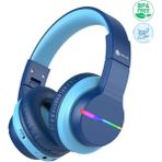 İclever Led Işıklı Güvenli Ses Sınırlı 85 Saat Oynatma Süreli Bluetooth Çocuk Kulaklığı Mavi