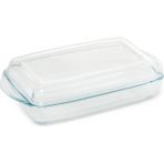 Içli Kapaklı Dikdörtgen Cam Saklama Kabı 1950 Ml, Beyaz - Ahşap - Bej - Siyah - Seçenek 1