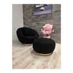 İcon Berjer Ve Puf (bukle 42) Siyah, Kasa Gold