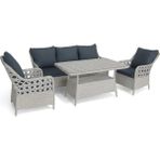 Icon Raddan 3+1+1 Çay Seti Balkon Teras Bahçe Mobilyası El Örgüsü Raddan 5 Kişilik Oturma Grubu - Gri