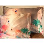 ICON SILK %100 Saf Ipek Çocuk Yastık Kılıfı (Pembe Flamingo) - Pembe - Beyaz - 50 cm * 70 cm