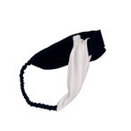 ICON SILK Çift Renkli%100 Saf İpek Saç Bandı (Siyah/Beyaz)