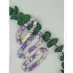 ICON SILK İpek Saç Tokası (İnce, 1 cm, 3 Adet Set) (Marble Purple)