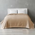 ICON SILK Premium Saf Ipek Fleece Çift Kişilik Battaniye (Gold) - 195 x 215 cm - Şampanya