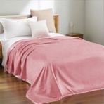 ICON SILK Premium Saf Ipek Fleece Çift Kişilik Battaniye (Pembe) - 195 x 215 cm