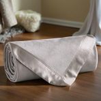 ICON SILK Premium Saf Ipek Fleece Tek Kişilik Battaniye (Açık Gri) - 150 x 210 cm