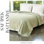 ICON SILK Premium Saf Ipek Fleece Tek Kişilik Battaniye (Açık Yeşil) - 150 x 210 cm