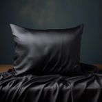 ICON SILK 'Sleep & Glow' %100 Saf Ipek Fermuarlı Yastık Kılıfı 1 Adet (Siyah) - 50 cm * 70 cm