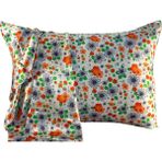 ICON SILK 'Sleep & Glow' %100 Saf Ipek Fermuarlı Yastık Kılıfı (Colorful Flower) - Kırmızı - Beyaz - 50 cm * 70 cm