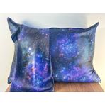 ICON SILK 'Sleep & Glow' %100 Saf Ipek Fermuarlı Yastık Kılıfı (Galaksi) - Lacivert - Mavi - 50 cm * 70 cm