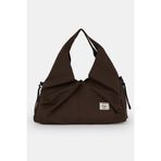 ICONE BAG Icone Pliseli Fermuarlı Yoga Çantası, Fitness Çantası, Gym Heybe Görünümlü Pliseli Kahve Spor Çanta
