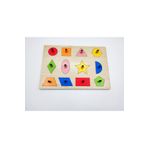 ICONS Ahşap Puzzle, Geometrik Şekiller Puzzle, Renkli Yap-Boz