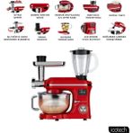 Icotech SM50 Kırmızı LED Ekranlı Hamur Mayalama Kıyma Çekme Blender 2000W 6,5 Litre Stand Mikser Mutfak Şefi Hamur Yoğurma Makinesi