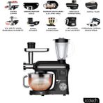 Icotech SM50 Siyah LED Ekranlı Hamur Mayalama Kıyma Çekme Blender 2000 W 6.5 lt Stand Mikser Mutfak Şefi Hamur Yoğurma Makinesi