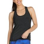 icyzone Kadın spor üst fitness yoga tişörtü, güreşçi sırtı nefes alan spor üst giyim, fonksiyonel tişört, Siyah (Black Heather), M