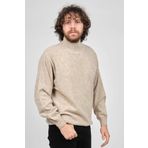 Ida Erkek Lambswool Yarım Balıkçı Kazak, Bej, L