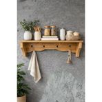 İda Wooden Dekoratif Terek - Duvar Rafı & Askılık – 4 Askılı Dekoratif Mutfak ve Antre Tereği - Rafı
