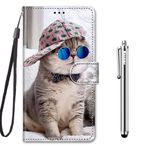 idatog Huawei P9 Lite için kılıf, poliüretan deri kapaklı katlanır deri kılıf, koruyucu kılıf, renkli desenli cüzdan kılıf, kapaklı kılıf, mıknatıslı kilitli cep telefonu kılıfı, kart bölmesi (kedi 5)