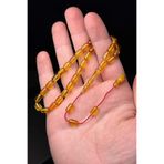 İdeal Boy Akıcı Çekim Gold Sarı Ateş Kehribar Tesbih