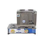 Ideal Çelik Gazlı Çay Ocağı 2 Demlikli 40'lık - Gri