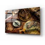 İdeal Glass Art Pusula Cam Tablo