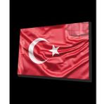 İdeal Glass Art Türk Bayrağı Kırmızı Cam Tablo