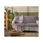 İdeal Home Hasır Koltuk Örtüsü, Dekoratif Koltuk Örtüsü, Ev Dekorasyonu - 170 x 210 cm - Gri - Beyaz