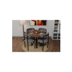İdeal home İdeal home mdf yuvarlak ceviz masa ve 4 tedy sandalye mutfak ve balkon masa takımı