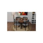 İdeal home mdf yuvarlak ceviz masa ve 4 tedy sandalye mutfak ve balkon masa takımı H101