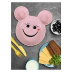 İdeal Seramik Çocuk Kahvaltı Tabağı Mama Tabağı - Açık Pembe