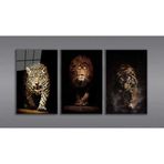 İdealizbiz Aslan , Kaplan , Jaguar 3 lü Set Cam Tablo