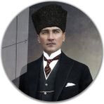 Idealizbiz Atatürk Cam Tablo Yuvarlak 4mm Dayanıklı Temperli Cam - 50 x 50 cm - Renkli