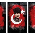 idealizbiz Atatürk - İstiklal Marşı - Gençliğe Hitabe 3 lü Set Cam Tablo idl_28 36 x 22