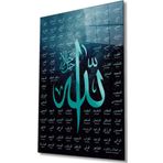 İdealizbiz Esmaül Hüsna Allah'In İsimleri Ve Sıfatları Dini İslami Cam Tablo, Ev Ofis Duvar Dekoru, Hediyelik