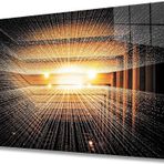 İdealizbiz Geometrik Işıklı Bina Cam Tablo, Ev Ve Ofis Duvar Dekoru Hediyelik Büyük Tablo Dayanıklı Cam