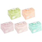 Ideen mit Herz 10 hediye kutusu, işlenmiş kağıt, sedef işleme, düğün, misafir hediyesi olarak ideal, küçükten büyüğe kadar çeşitli boyutlarda (kurdele - pastel/beyaz, 7 x 7 x 3,5 cm)