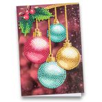 Ideen mit Herz Diamond-Painting tebrik kartı | DIN B6 (11,5 x 16,5 cm) | 370 g/m² | zarf ve alet dahil (Noel küreleri)