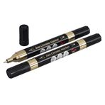 Ideen mit Herz Duo-Chrome Marker kalem | 2 uçlu | Twin | su bazlı boyama kalemleri | keçeli kalemler | keçeli kalem | ayna efekti | krom | 2 adet (altın)