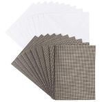 Ideen mit Herz Zarflı tebrik kartı seti, 10 renkli kart, parlak keten görünümlü, boş, nötr, doğum günü, düğün için ideal (boz kahverengi, DIN B6 | 16,5 x 11,5 cm)