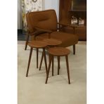 İDEK HOME 3'LÜ ZİGON SEHPA %100 MDF CEVİZ RENGİ MADRİD MODEL SEHPA